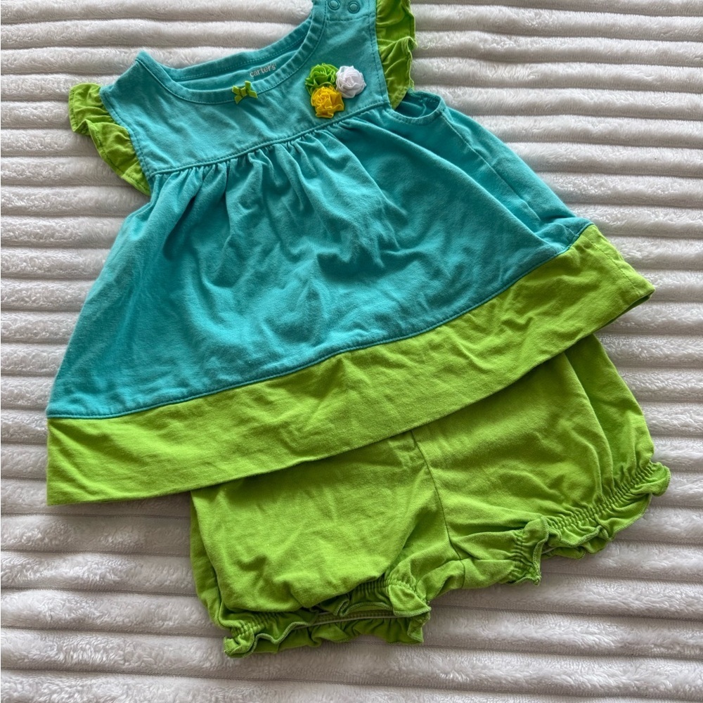 Carter's Teal and Lime Baby Dress